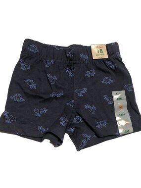 Garanimals 18M Navy Dinosaur Print Jersey Shorts Made In Ethiopia Cotton/Polyest